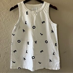 Current/Elliott White Tank Top with Black Print Love Size 1